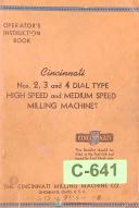 Cincinnati-Cincinnati 2, 3 and 4 Dial type, High and Medium Speed Milling Manuals 1940-2-3-4-01